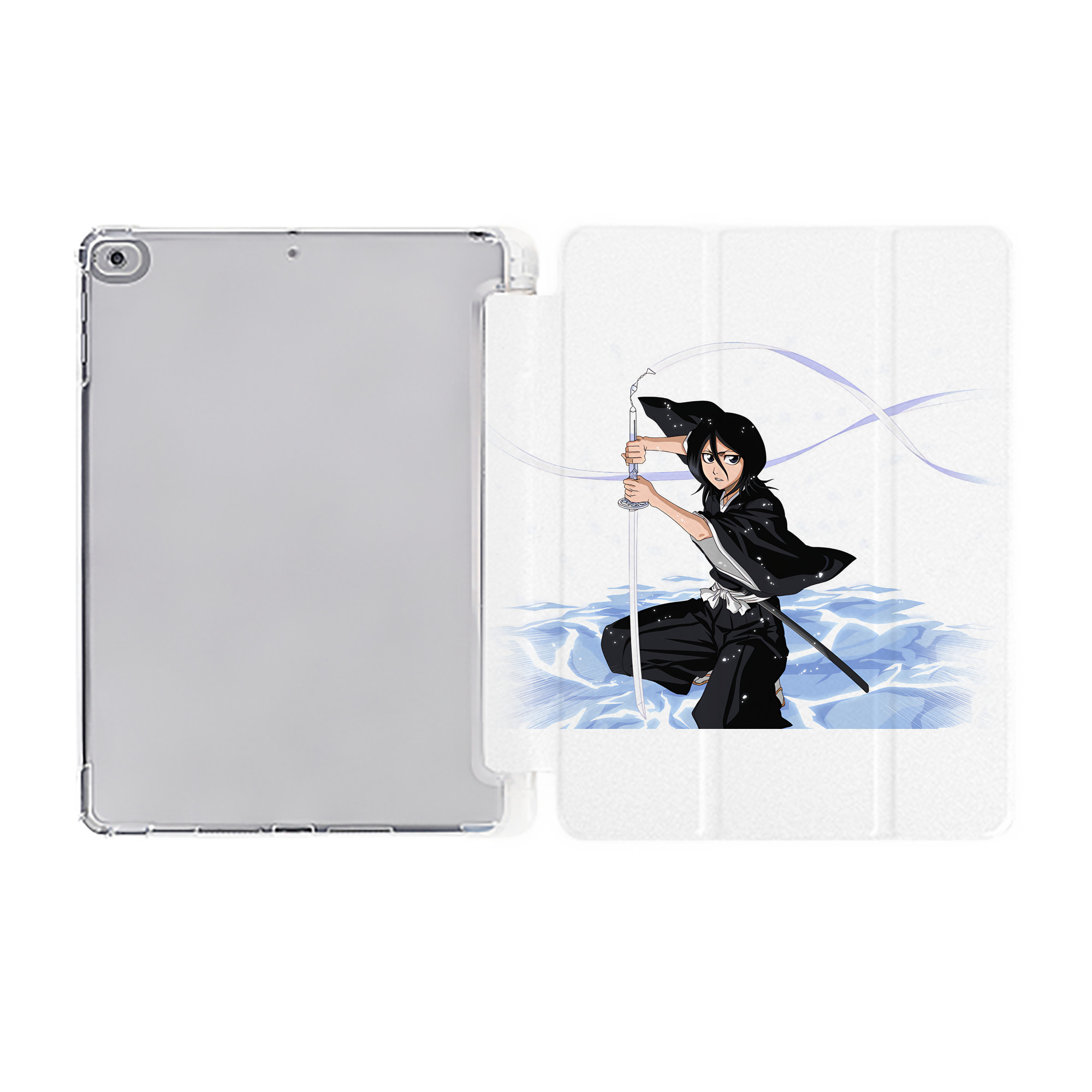 （画像用） ブリーチ 朽木ルキア BLEACH Kuchiki Rukia IPad ケース ペン収納付き 三つ折りスタンド PUレザー×シリコン 対応機種9.5/10.5/10.9インチ
